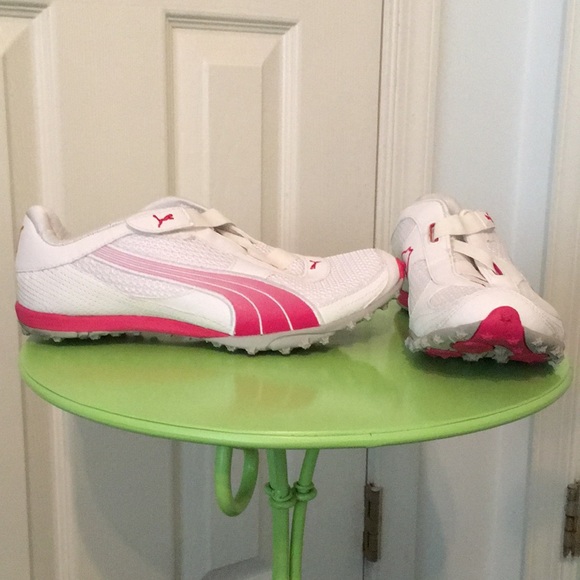 hot pink and white pumas